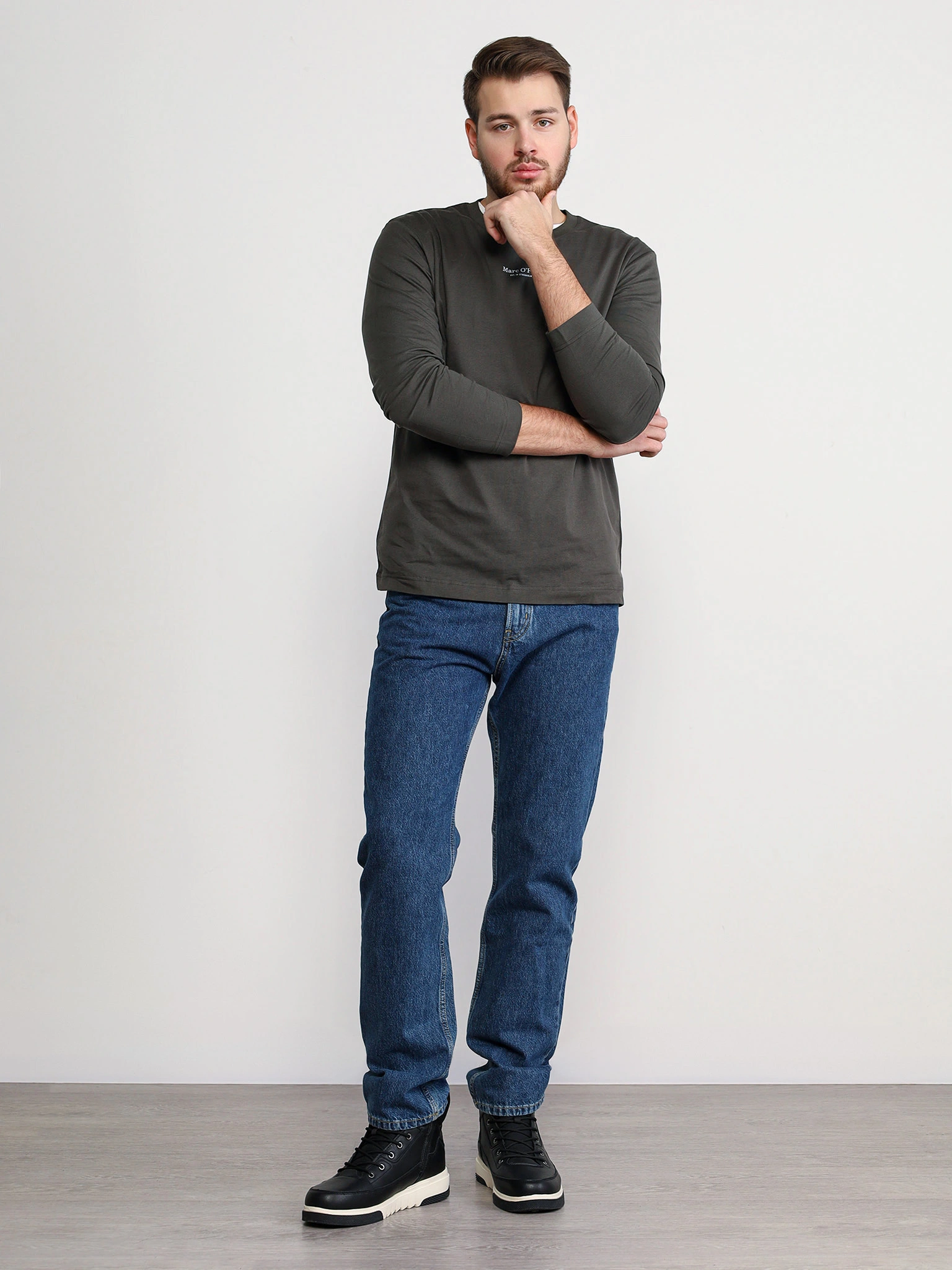 Футболка цвета хаки из хлопка